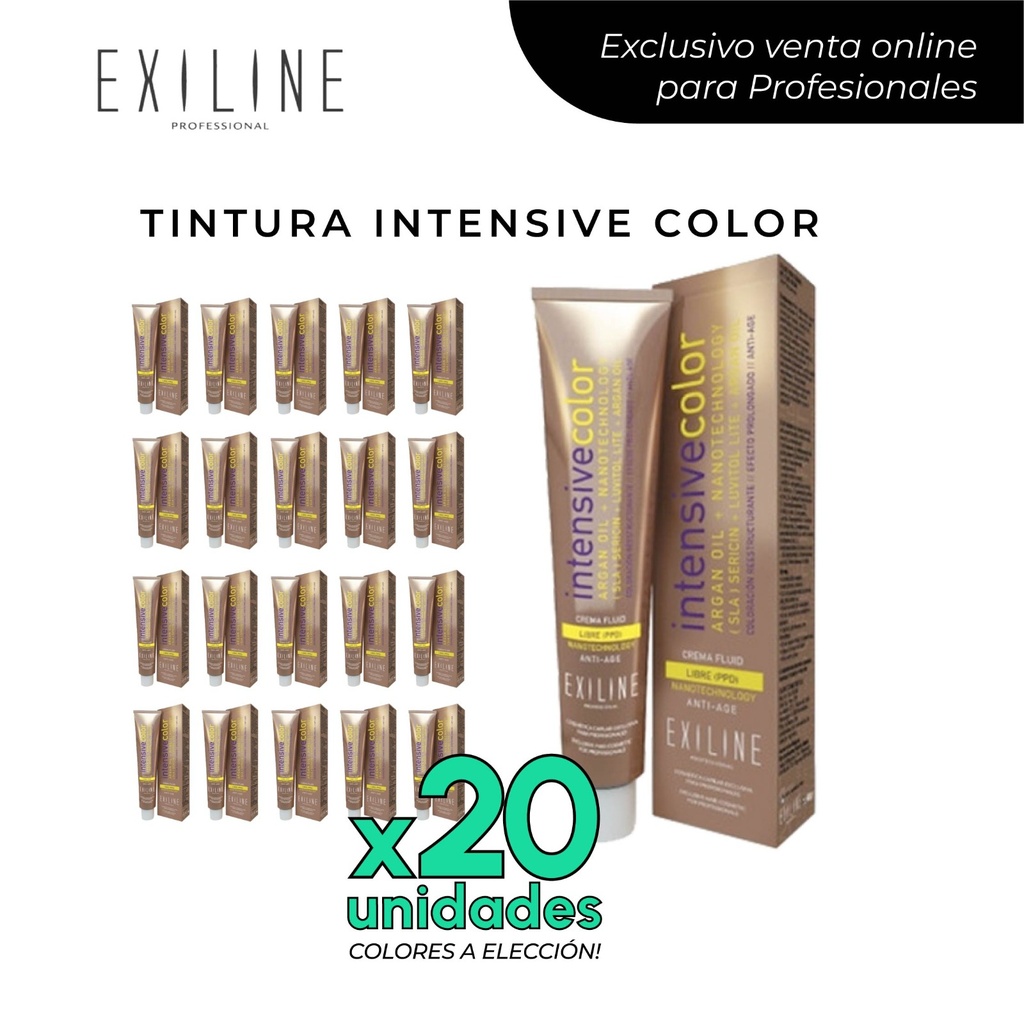 PROMO TINTURA EXILINE INTENSIVE COLOR 20 POMOS x60GS.