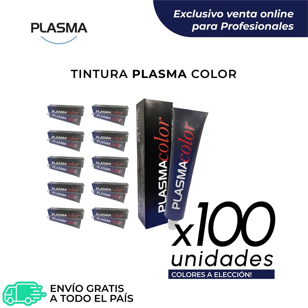 PROMO TINTURA PLASMA COLOR 𝟭𝟬𝟬 𝗣𝗢𝗠𝗢𝗦 X60GS.