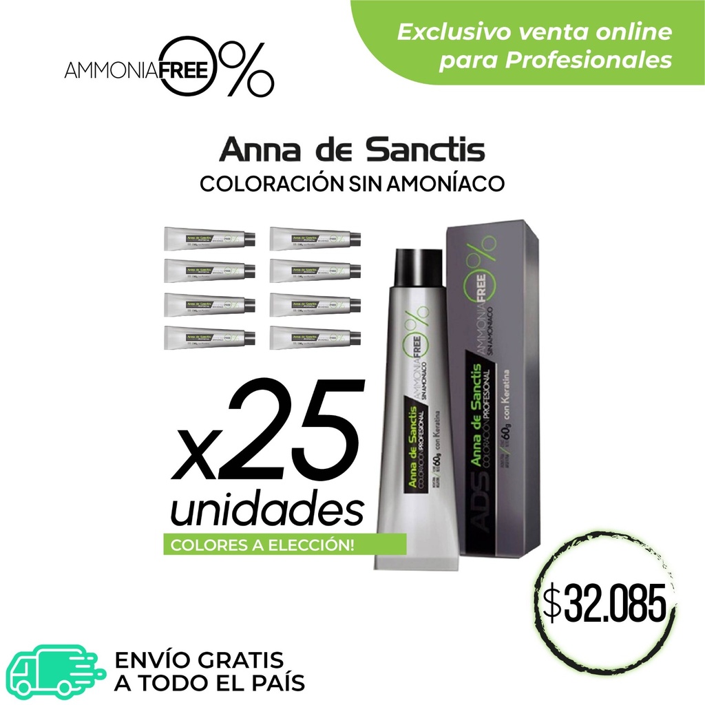 PROMO TINTURA ANNA DE SANCTIS SIN AMONÍACO 𝟮𝟱 𝗣𝗢𝗠𝗢𝗦 X60GS.