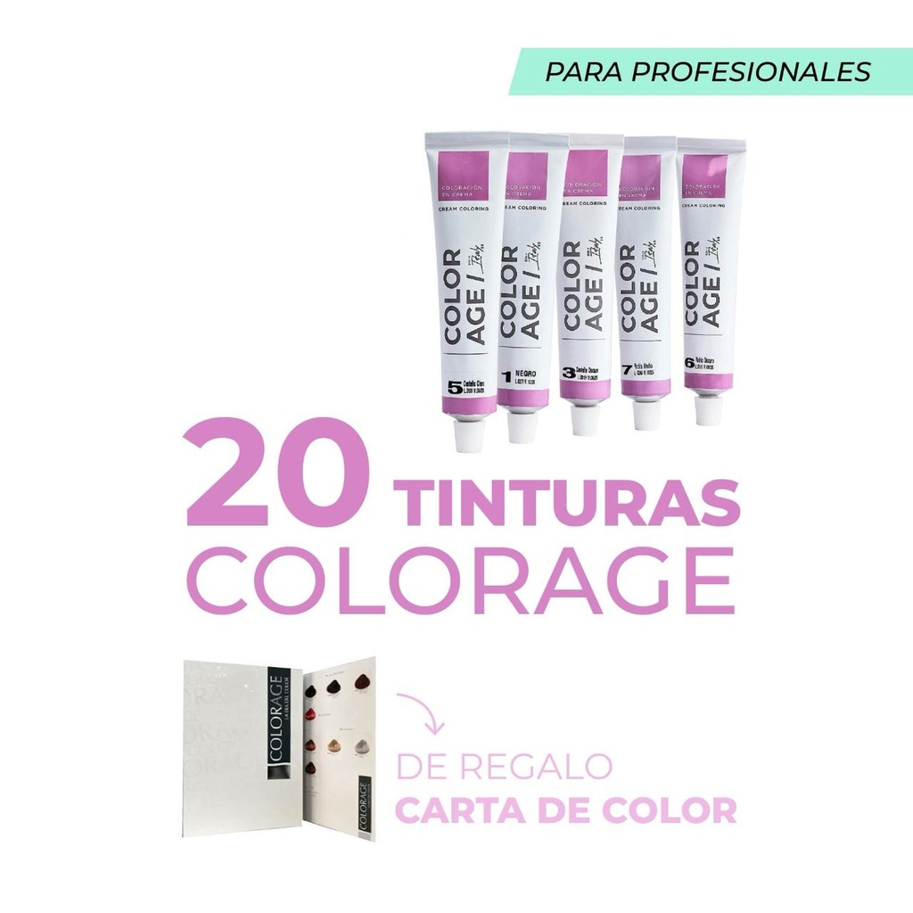 Promo 20 tinturas profesionales Colorage + 𝗥𝗘𝗚𝗔𝗟𝗢!