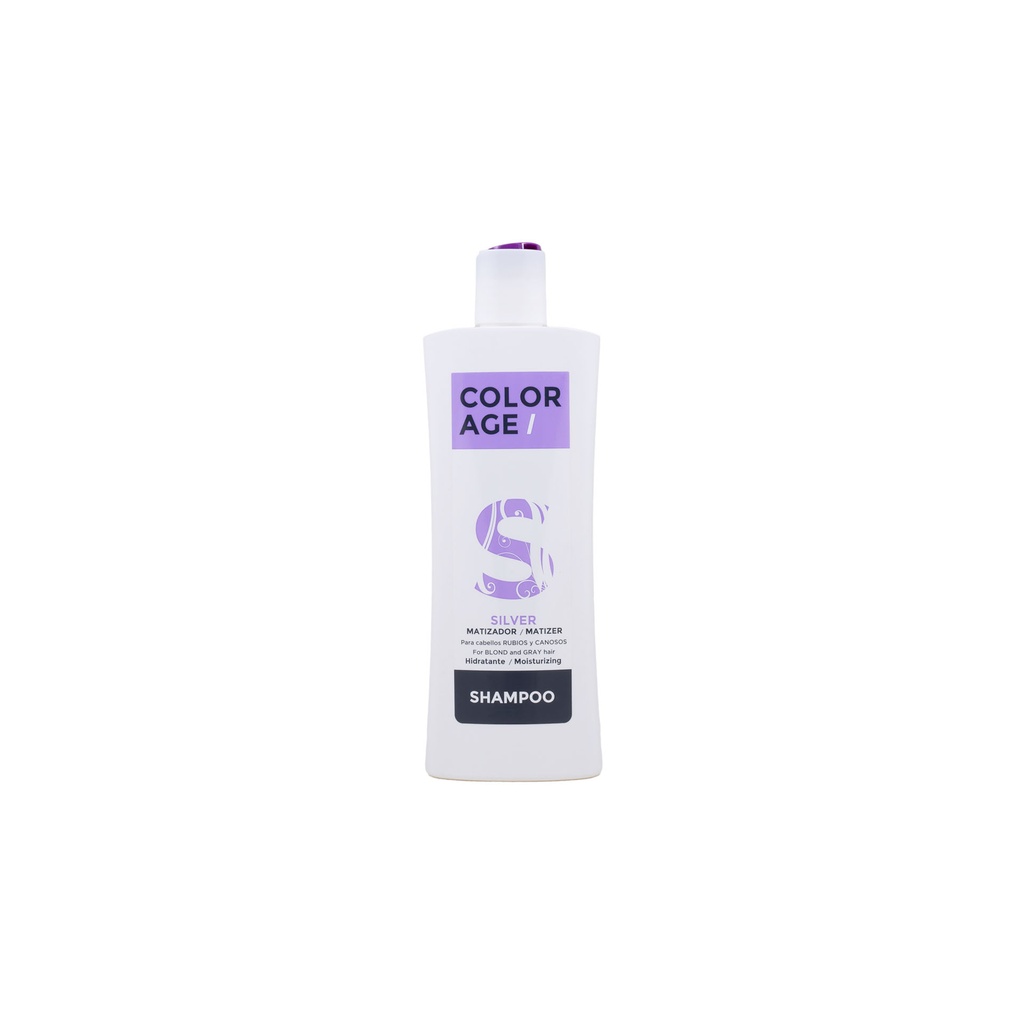 Shampoo matizador para cabellos rubios y canosos Colorage silver x250ml.