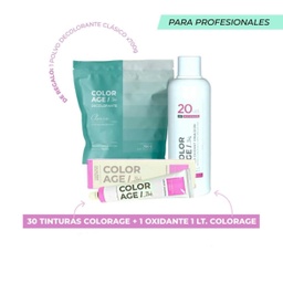 [P-AYRES32] Combo 30 tinturas profesionales Colorage + 1 oxidante x1000ml + 𝗥𝗘𝗚𝗔𝗟𝗢!