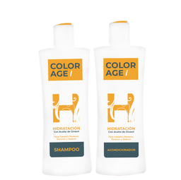 [CA6100] Kit shampo + acondicionador con aceite de girasol Colorage hidratacion 250ml.