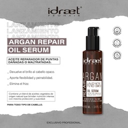 [14406] Aceite reparador de puntas Idraet Pro Hair argan oil x100ml.